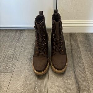 Lace up heeled combat boots